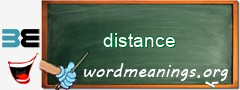 WordMeaning blackboard for distance